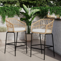 Popular Garden Patio Furniture 3 piece KD rattan outdoor bar stool round table bistro outdoor furniture