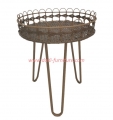 Oakrain Round Coffee Table Living Room, Rattan Coffee Table with Metal Legs, Boho Coffee Table with Tray Tabletop