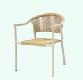 Modern Outdoor Dinning Rope Chair UV Resistant Water Proof  Stackable Aluminium Chair