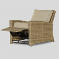Outdoor Patio Garden Furniture Rattan Recliner Rattan Daybed Wholesale Price Reclining Beach Chair with Footrest