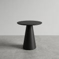 Minimalist Black Accent Table with Solid Tapered Cone Base