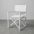White Aluminum Frame Folding Director Chair with Breathable Textilene Fabric