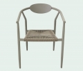 Guangdong OEM Waterproof Outdoor Dining Chair Powder-Coated Aluminium Frame & UV-Resistant Commercial Use Chair
