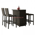 Wicker Furniture Outdoor Rattan Bar Chairs Stools and Table Patio Restaurant Furniture