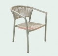 Guangdong OEM Waterproof Outdoor Dining Chair Powder-Coated Aluminium Frame & UV-Resistant Commercial Use Chair