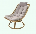 Comfortable E-commerce Packing Cheap Rattan Rotating Chair with Waterproof Cushion Rustless Outdoor Swiveling Chair