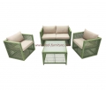 Modern Style Patio Furniture UV Resistant Water Proof Olefin Rope Woven Sofa Set 4pcs Garden Set