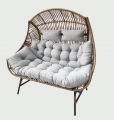 Online Cheap Rattan Egg Chair with Waterproof Cushion Rustless Outdoor Loveseat Egg Chair