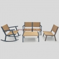 Guangdong Factory Outdoor Patio Garden Furniture Rattan Wicker Rocking Chair 4pcs Set 