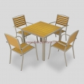 Luxury Waterproof Dining Furniture Durable Wooden Metal Cafe Chairs Outdoor Tables Patio Garden Sets