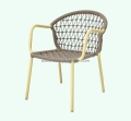 French Style Olefin Rope Outdoor Garden Patio Chair with Aluminium Frame Weaving Rope Outdoor Chair