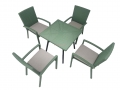 NorthCape 5 Pieces Patio Furniture Set Square Dinning Table with 4 Rattan Chairs