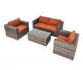 Balcony Garden Outdoor Furniture with Coffee Table Sectional Sofa Rattan Chair Wicker Conversation Set