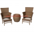 Patio highback rattan Dining armchair with footrest/ottoman