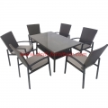 Outside 6 seater waterproof patio lounge rattan wicker furniture outdoor garden dining set outdoor table and chair set 