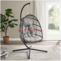 Patio Wicker Swing Egg Chair Indoor Swinging Chair Outdoor Hammock Egg Chair 350lbs Capacity for Patio Bedroom Balcony