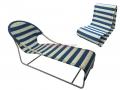 outdoor PE Wicker Chaise Lounge with Adjustable Angles  Patio Rattan Chair Sun Lounger