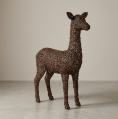 Boho Rattan Deer Decor Unique Wicker Deer Sculpture for Patio and Office